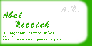 abel mittich business card